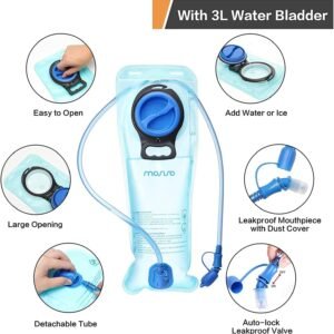 MOSISO Hydration Pack Backpack with 3L Water Bladder,Flap Cover Tactical Militar...