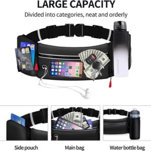 Hydration Running Belt for Women Men Running Fanny Pack with Foldable Water Bott...