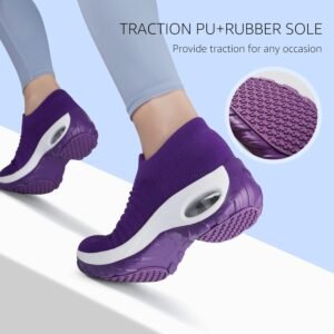 STQ Slip On Breathe Mesh Walking Shoes Women Fashion Sneakers Comfort Wedge Plat...