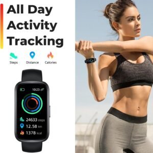 Fitness Tracker Watch with Heart Rate Monitor, 3ATM Waterproof Smart Watch, Heal...