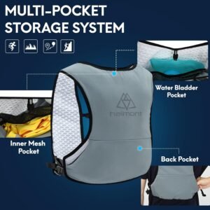 Haimont Running Hydration Vest Pack 5L Lightweight Run Water Vest, Adjustable Hy...