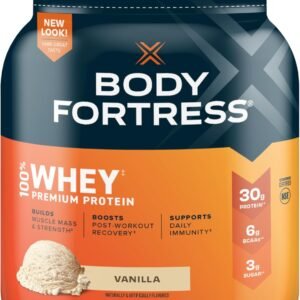 Body Fortress 100% Whey, Premium Protein Powder, Vanilla, 1.74lbs (Packaging May...