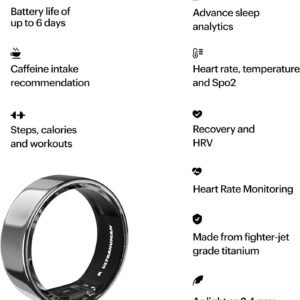 Ring AIR-Smart Ring Health Tracker, Size First with Ultrahuman Sizing Kit,Sleep ...