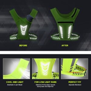 Reflective Vest Chest Phone Holder, Adjustable Hydration Training Workout Gear f...