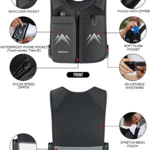 REVALI Running Vest, USA Original Patent, Zip Reflective Running Vests with 500m...