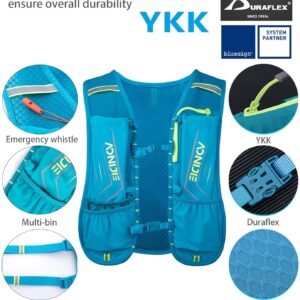 Running Water Vest for Men Women, Green Hydration Vest with 1.5L Water Bladder a...