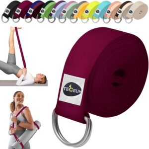 TECEUM [New 2024] Yoga & Mat Strap – 2 in 1 – Cotton – 6 ft 8 ft 10 ft (15+ Colo...