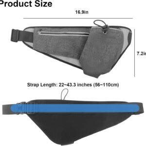 Running Belt with Water Bottle Holder Adjustable Waist Pack Running Hydration Be...