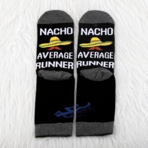 BDPWSS Running Gift Running Lover Gift Nacho Average Runner Socks Marathon Runne...
