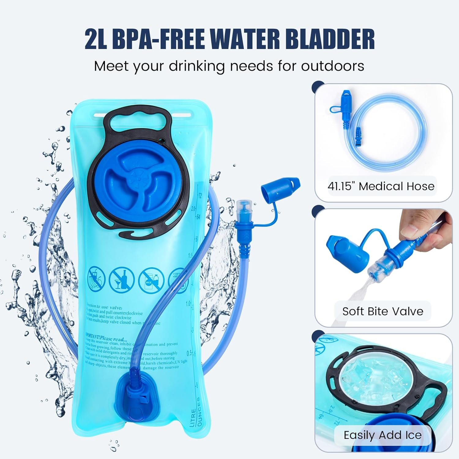 Hiking Hydration Backpack Lightweight Pack - Water Backpack with 2L Hydration Bl...