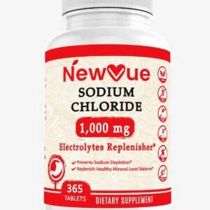 Sodium Chloride 1000mg, 365 Tablets - Salt Tablets, Non-GMO, Gluten Free - Drink...