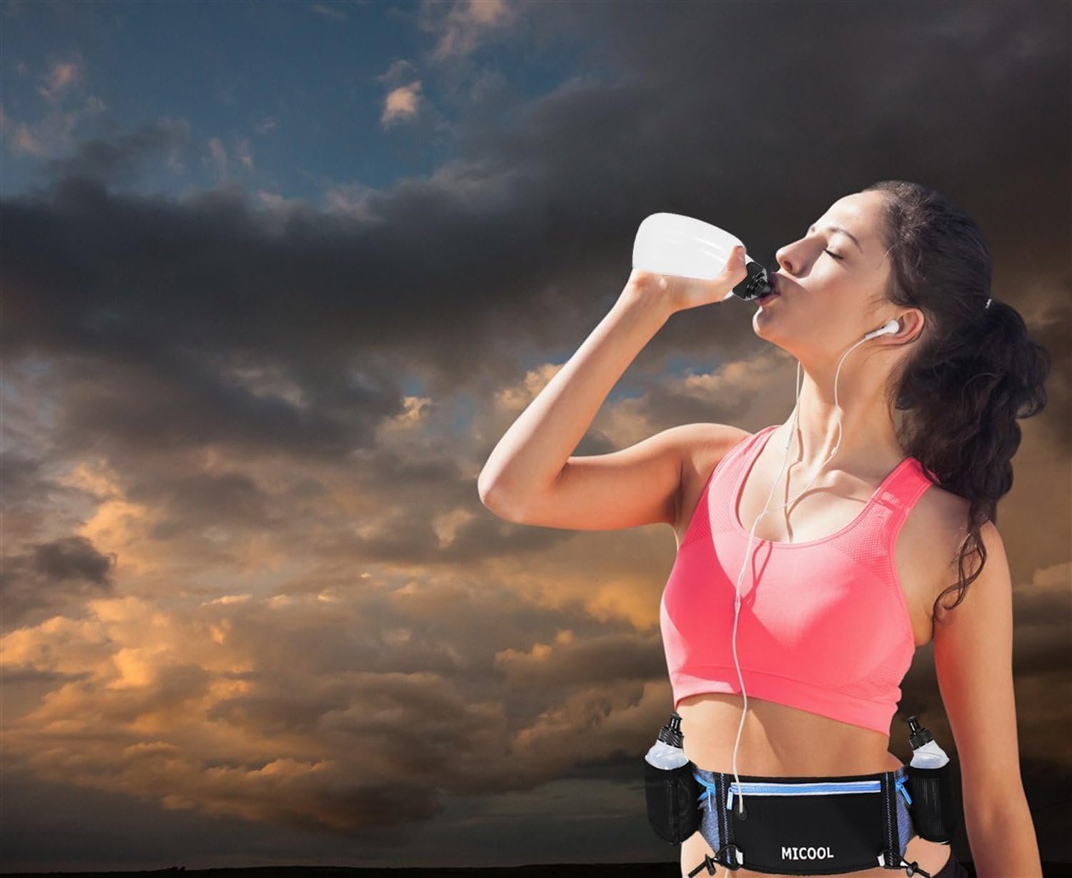 Sports Running Water Bottles - Pack of 2, for Hydration Belt or Vest - Ideal for...