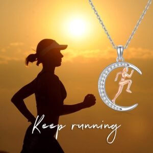 Runner Volleyball Tennis Basketball Soccer Necklace for Women Girls 925 Sterling...