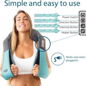 InvoSpa Shiatsu Neck and Back Massager with Heat - Deep Kneading Pillow for Mass...