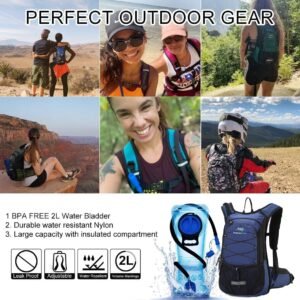 Insulated Hydration Backpack Pack with 2L BPA Free Bladder - Keeps Liquid Cool u...