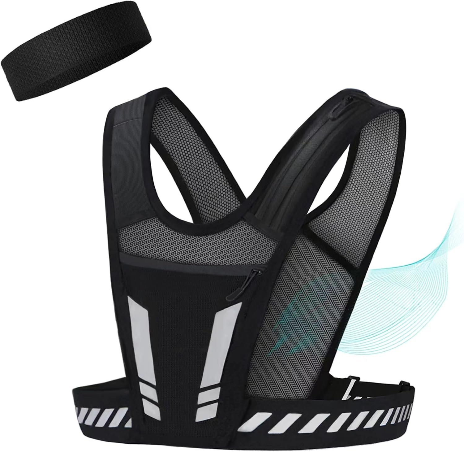 Running Vest with Phone Pocket Lightweight Adjustable Reflective Jogging Vest Ma...