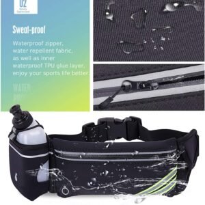 Waterproof Running Belt Water Bottle Waist Pack,Sport Pouch Fanny Pack for Men W...