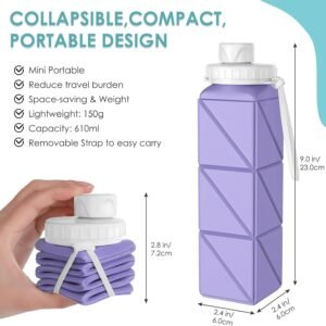 Collapsible Water Bottles,BPA-Free Leak-Proof Silicone Foldable Water Bottle Cup...