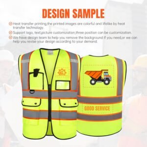 Custom Logo Safety Vest Customize Class 2 Visibility Reflective Vests Bulk with ...