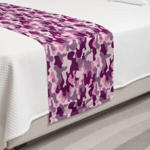 Ambesonne Abstract Bed Runner Set, Army Camouflage Patterns Commando Uniforms Mo...