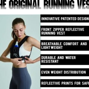 REVALI Running Vest, USA Original Patent, Zip Reflective Running Vests with 500m...