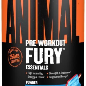 Animal Fury - Pre Workout Powder Supplement for Energy and Focus - 5g BCAA, 350m...