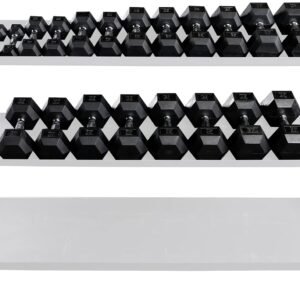 Body-Solid Rubber Coated Hexagon Dumbbells, Hand Weights For Men and Women, Weig...