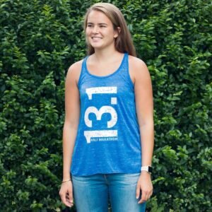 Gone For a Run 13.1 Half Marathon Vertical Flowy Racerback Tank Top | Running Ta...