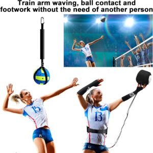 Wettarn 8 Set Volleyball Training Equipment Aid Solo Volleyball Trainer Kit, Inc...