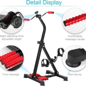 REAQER Pedal Exerciser Bike Hand Arm Leg and Knee Stroke Recovery Equipment for ...