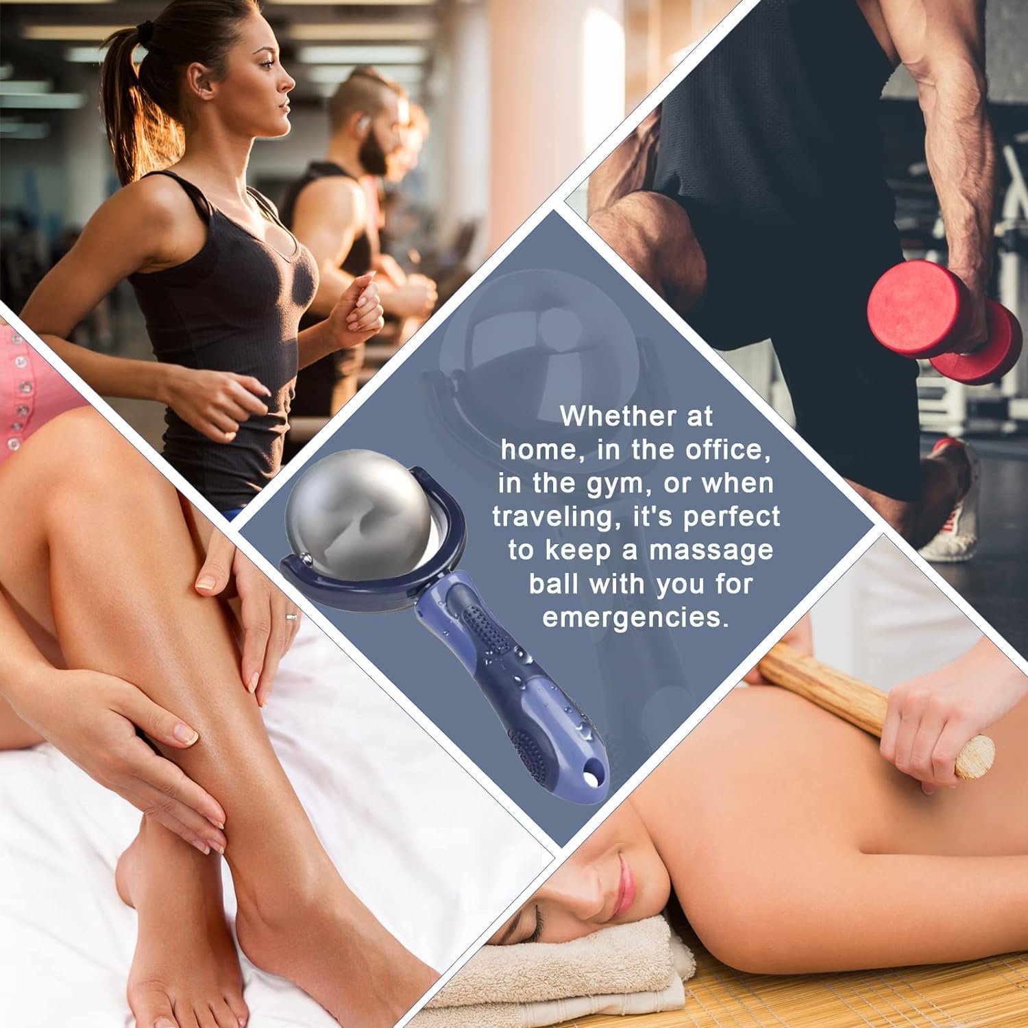 Cryo Roller Ball Cold Massage with Handle, 2.7 Inches Cryosphere Cold Massager I...