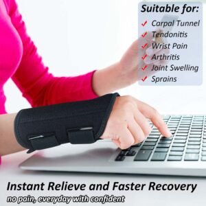 Compression Wrist Brace for Men and Women, Recovery Night Wrist Sleep Support Br...