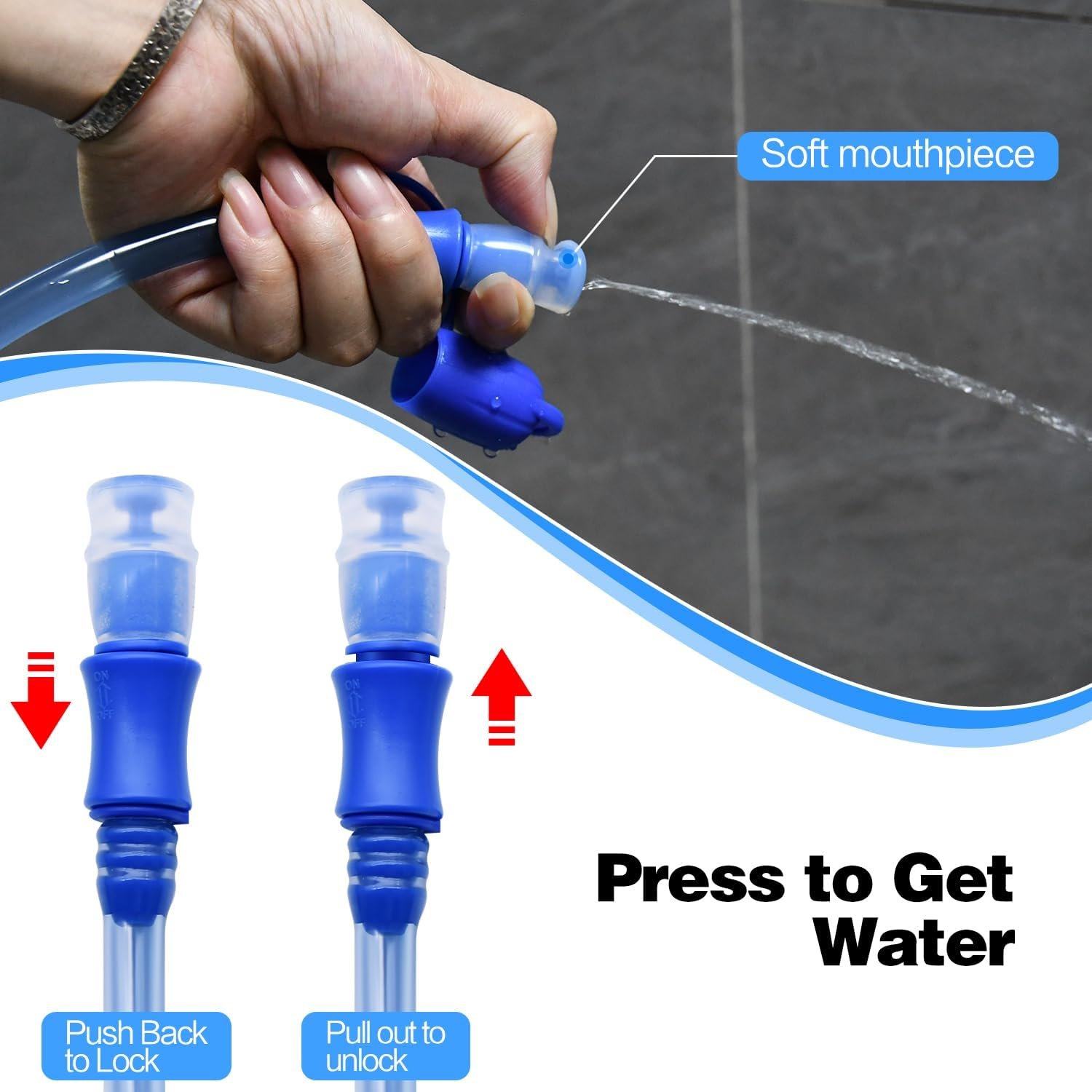 1/2/4/8 Pack Hydration Bladder, 1.5L/2L/2.5L/3L Water Reservoir, Leakproof Water...