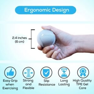 Serenilite Hand Therapy Exercise Stress Ball Bundle, Tri-Density Stress Balls fo...