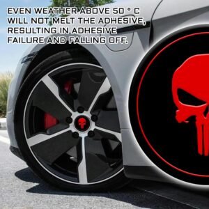 4 PCS Skull Car Wheel Center Caps, 2.2" Center Caps for Rims, Automotive Exterio...