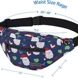 MAXTOP Large Crossbody Fanny Pack with 4-Zipper Pockets,Gifts for Enjoy Sports F...