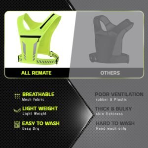 Reflective Vest Chest Phone Holder, Adjustable Hydration Training Workout Gear f...