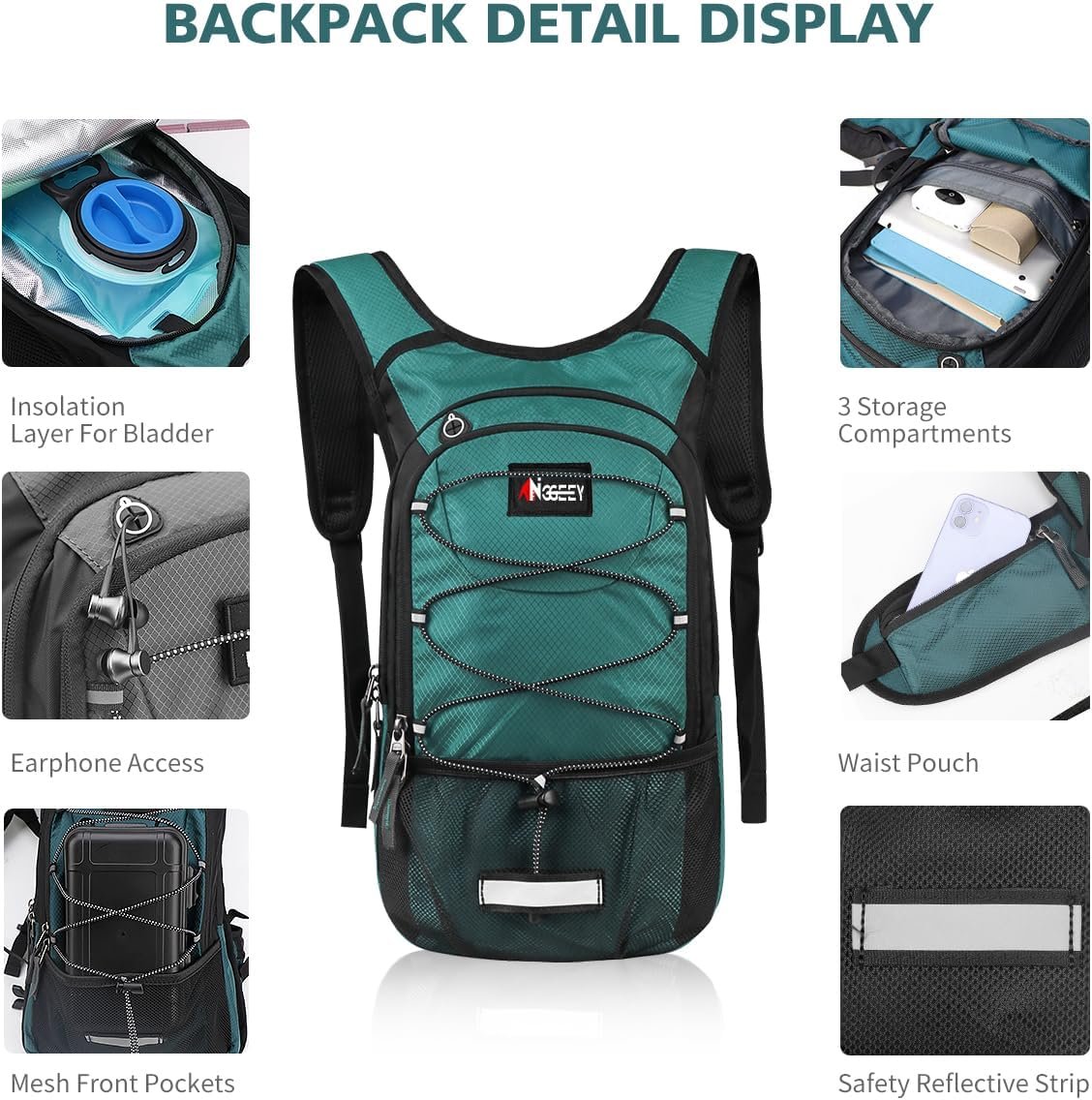 Hydration Pack, Insulated Hydration Backpack with 2L Hydration Bladder, Hiking B...
