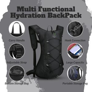 Hydration Pack with 2L Water Bladder - Includes Storage Compartments - Ideal for...