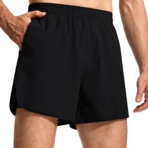 Mens Shorts 2Pack 5 Inch Inseam Athletic Drawstring Elastic Waist 2-in-1 with Li...