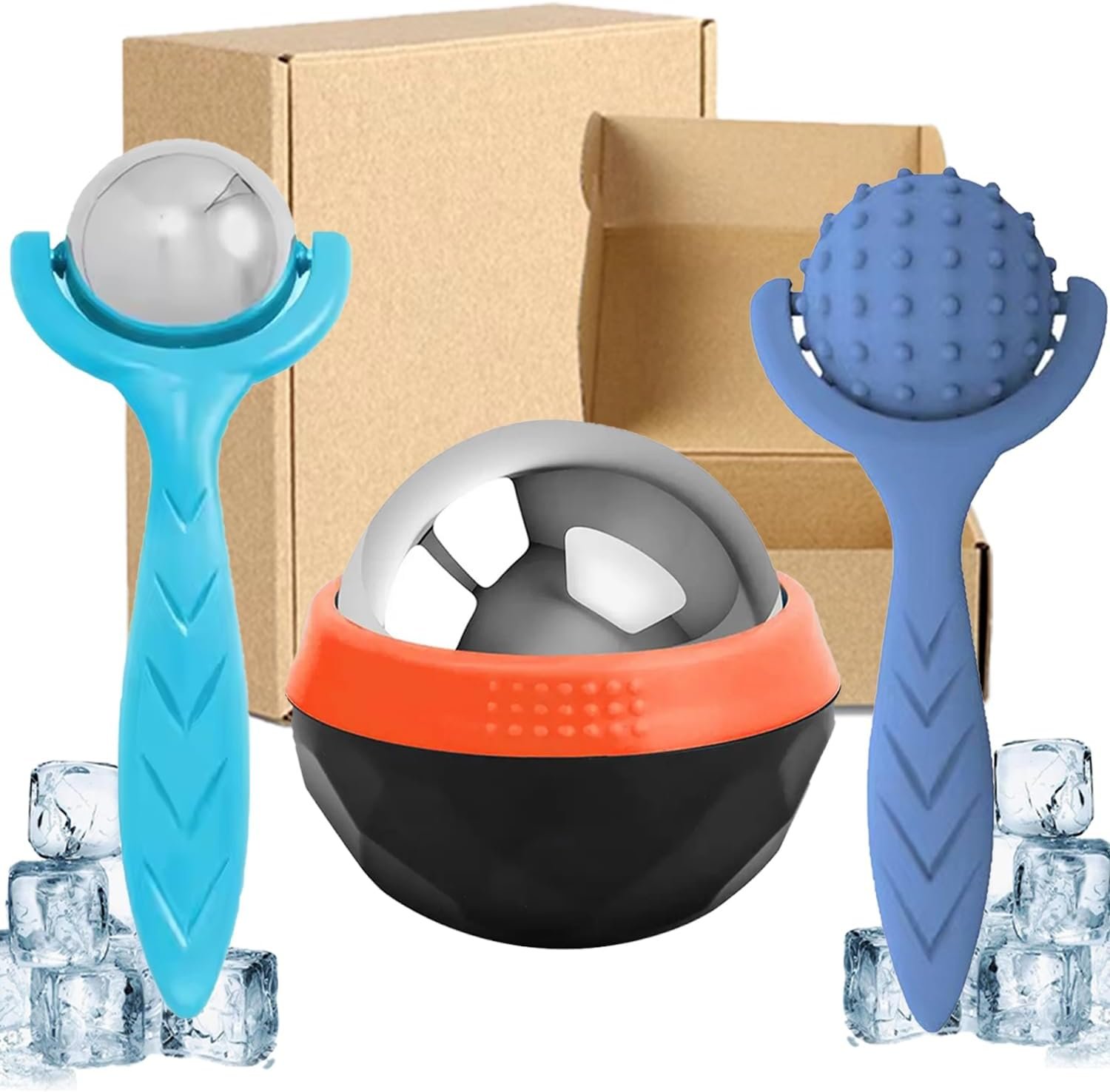 Cryo Ball Cold Massage Roller Ball with Handle for Foot, Knee, Neck - Cryosphere...