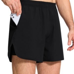 Mens Shorts 2Pack 5 Inch Inseam Athletic Drawstring Elastic Waist 2-in-1 with Li...