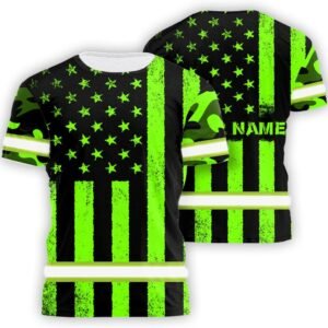 Matedecor High Visibility Shirt for Men Safety Shirts US Flag Color Custom Name ...