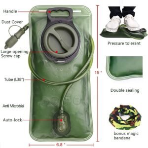 Hydration Bladder, 1.5L-2L-3L Water Bladder for Hiking Backpack Leak Proof Water...