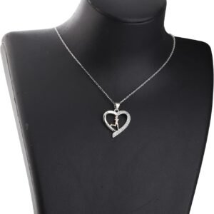 BNQL Women's Stainless Steel Running Necklace, 17+1.97in Chain, Fitness & Love T...