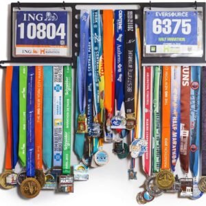 Gone For a Run Deluxe BibFOLIO+ Race Bib & Medal Display | Wall Mounted Medal Ha...