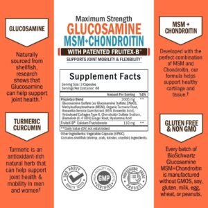 Glucosamine Chondroitin MSM Triple Strength Joint Support Supplement with Collag...