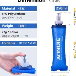 JEELAD Soft Folding Water Bottles BPA-Free Leak-Proof Hydration Bladder Water Bl...