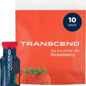 Transcend Foods Strawberry Gel (1.1 oz, Pack of 10) Fast-Acting Carb Gel Strawbe...