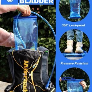 Hydration Bladder,1L/1.5L/2L/3L Water Bladder for Hydration Pack,BPA-Free Leakpr...